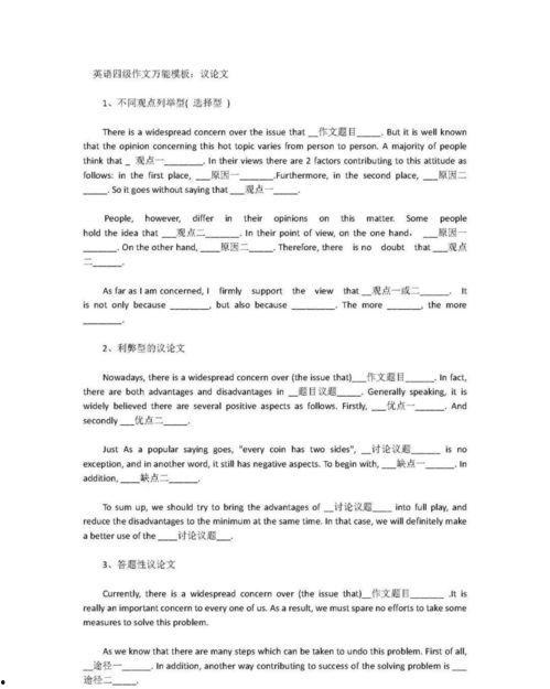 网红英语作文有哪些模板,实用模板与创意概述